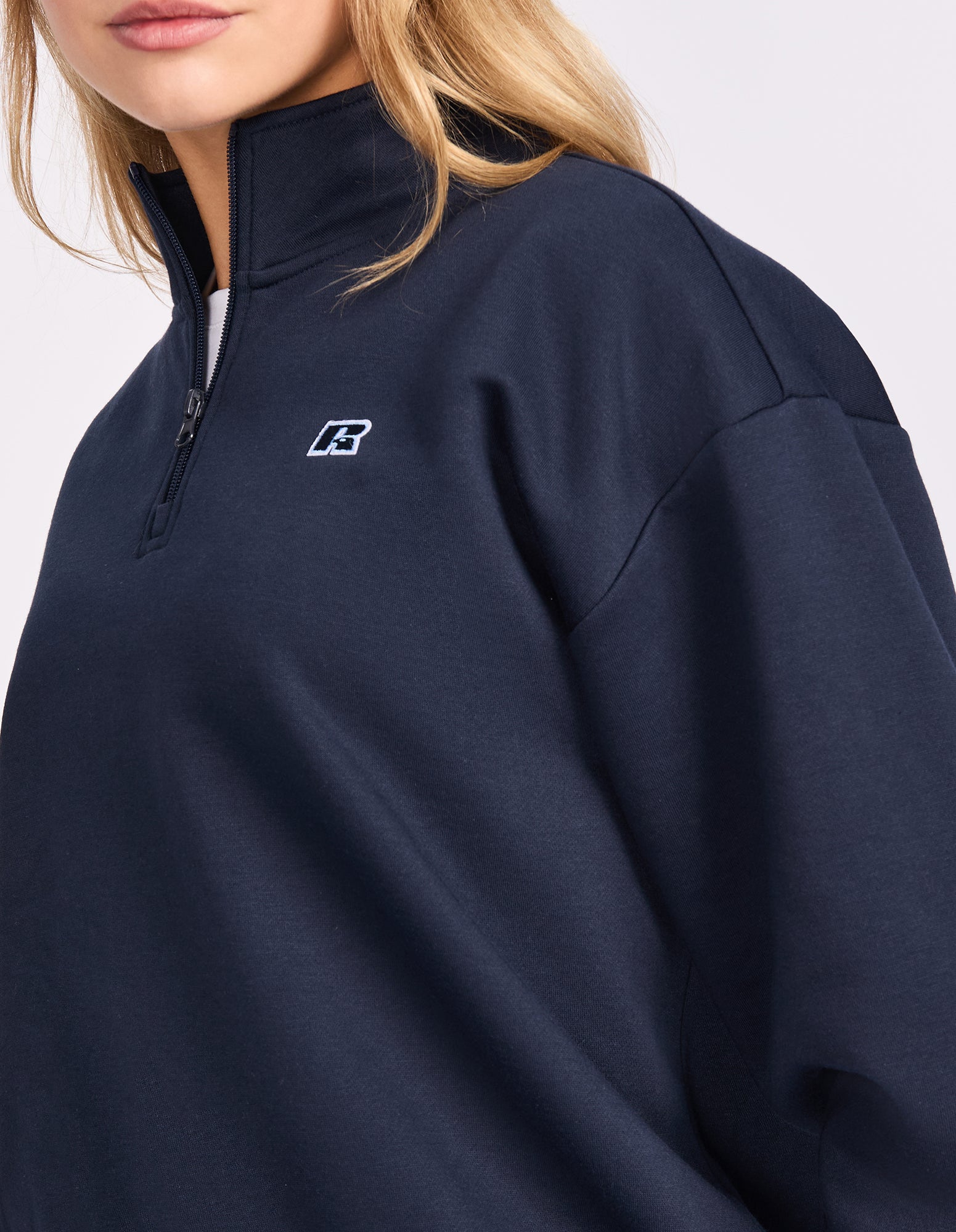 Russell Athletic Australia R Logo Women's Quarter Zip - Michigan Navy True Since 1902