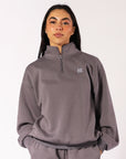 Women's R Logo Quarter Zip Fleece Top - Shark