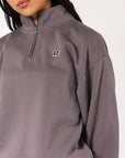 Russell Athletic Australia Women's R Logo Quarter Zip Fleece Top - Shark True Since 1902