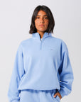 Russell Athletic Australia Womens R Logo 1/4 Zip - Clear sky blue True Since 1902