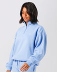 Russell Athletic Australia Womens R Logo 1/4 Zip - Clear sky blue True Since 1902