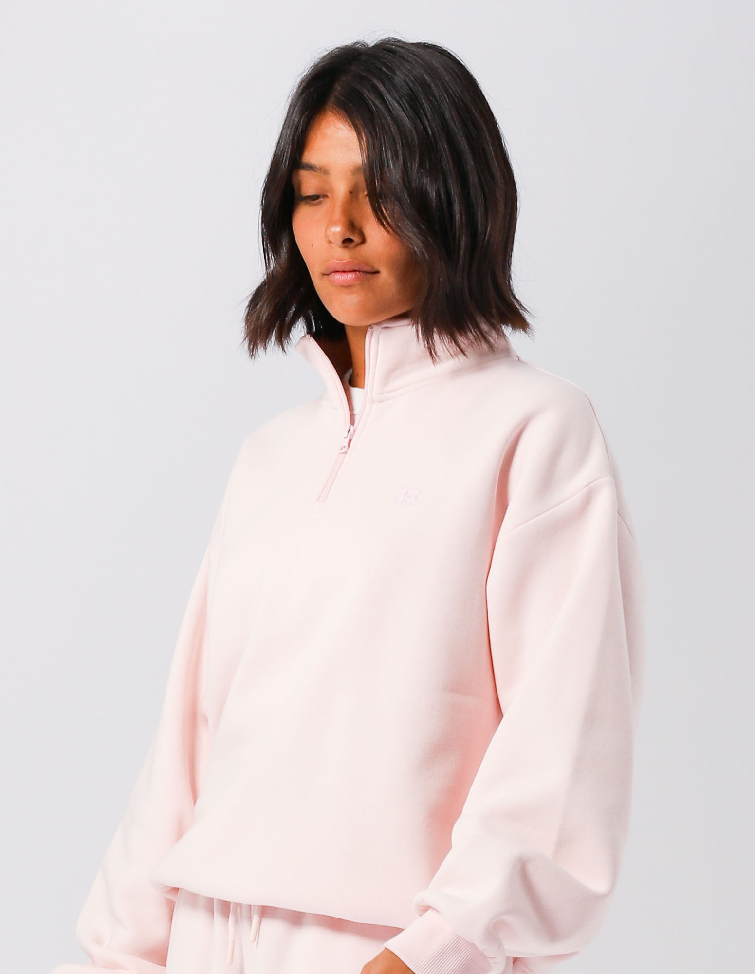 Russell Athletic Australia R Logo Women's Quarter Zip - Pale Lilac Pink True Since 1902