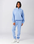 Russell Athletic Australia Womens R Logo 1/4 Zip - Clear sky blue True Since 1902