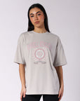 Russell Athletic Australia Women's R Logo French Terry Oversized Tee - Antarctica White True Since 1902