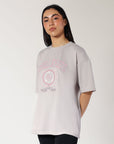 Women's Varsity Oversized Tee - Antarctica White