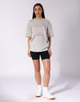Russell Athletic Australia Women's R Logo French Terry Oversized Tee - Antarctica White True Since 1902
