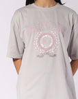 Russell Athletic Australia Women's R Logo French Terry Oversized Tee - Antarctica White True Since 1902