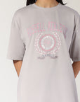 Women's Varsity Oversized Tee - Antarctica White