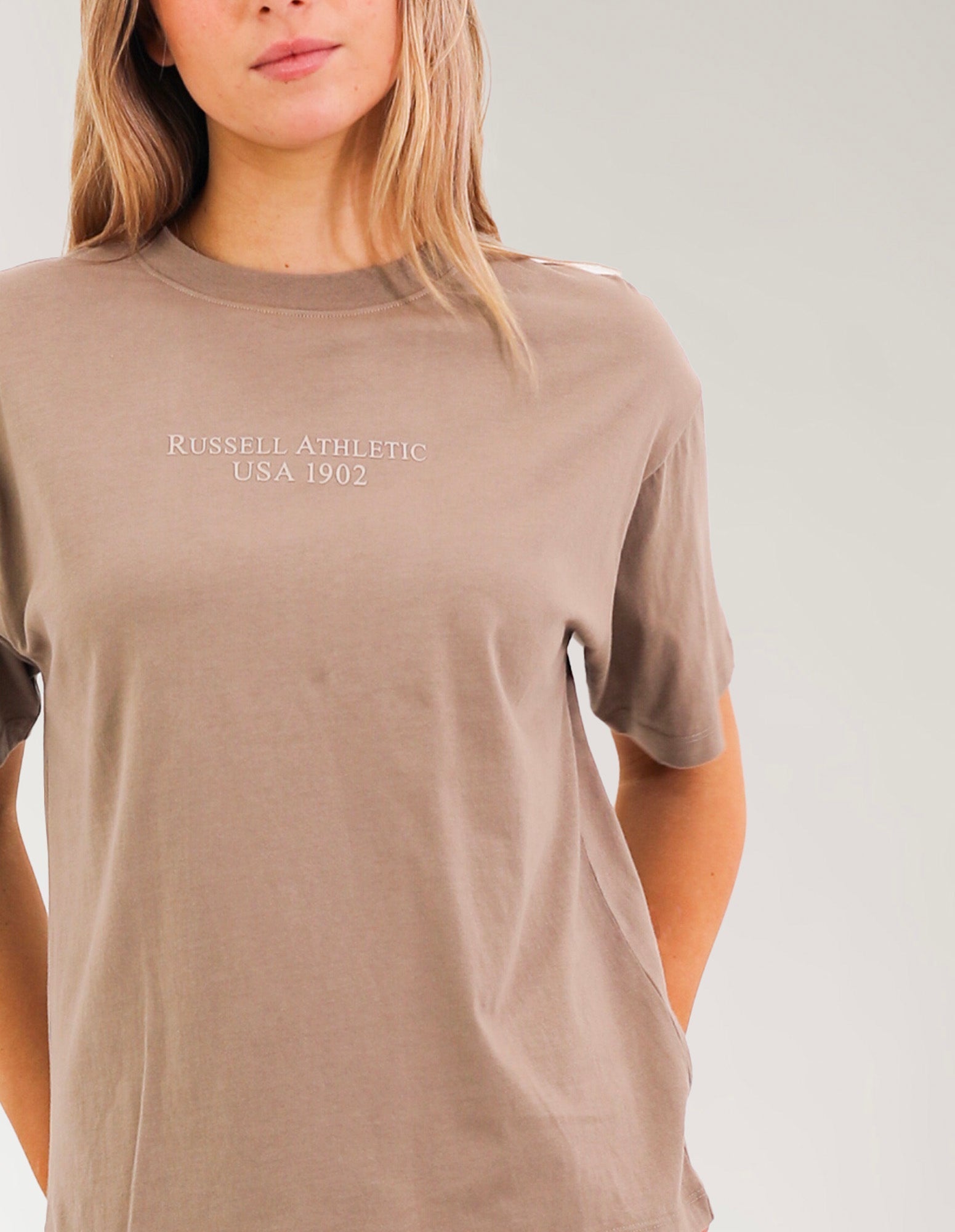 Russell Athletic Australia USA 1902 Women's T-Shirt - Mocha Brown True Since 1902