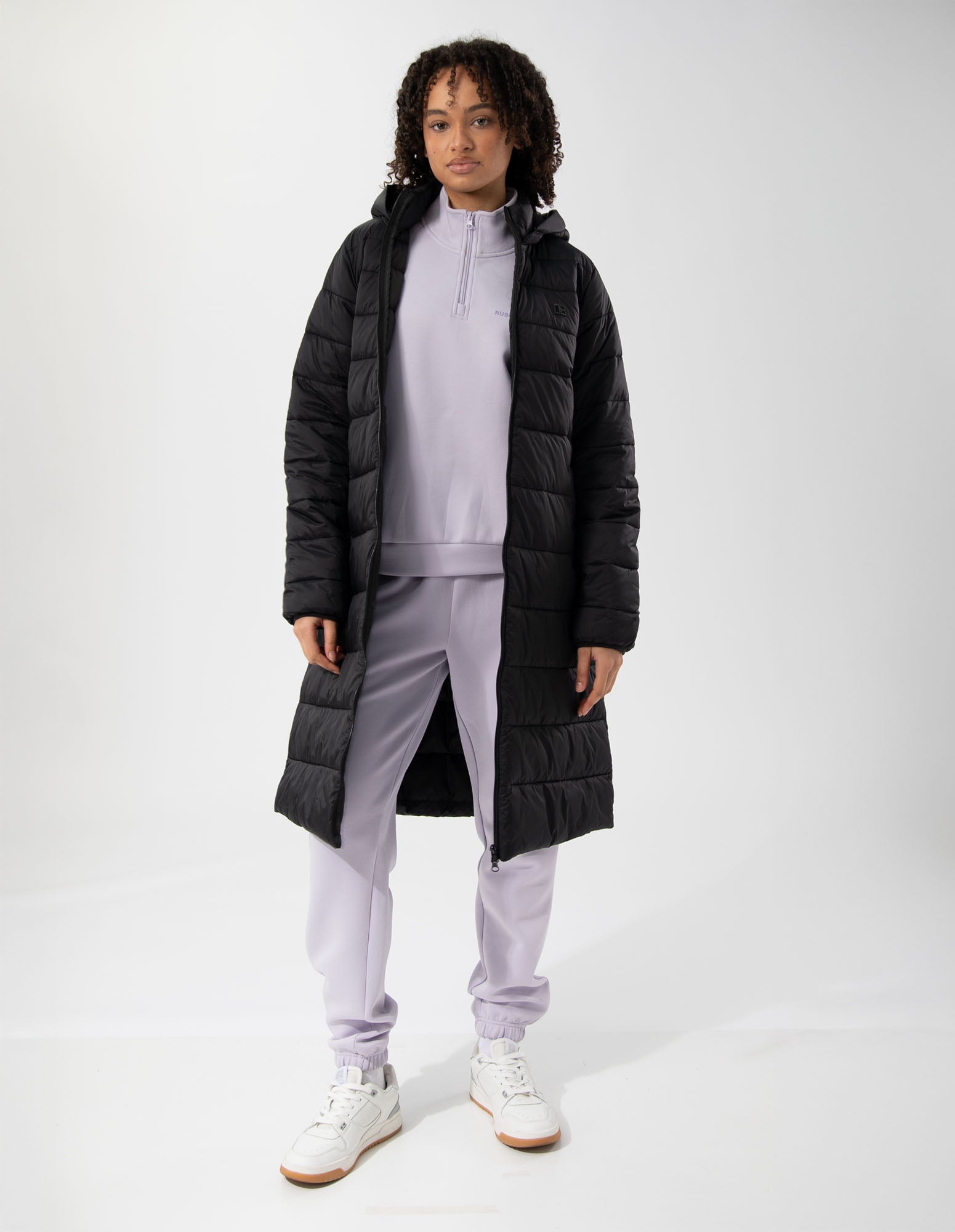 Womens Longline Black Puffer Jacket