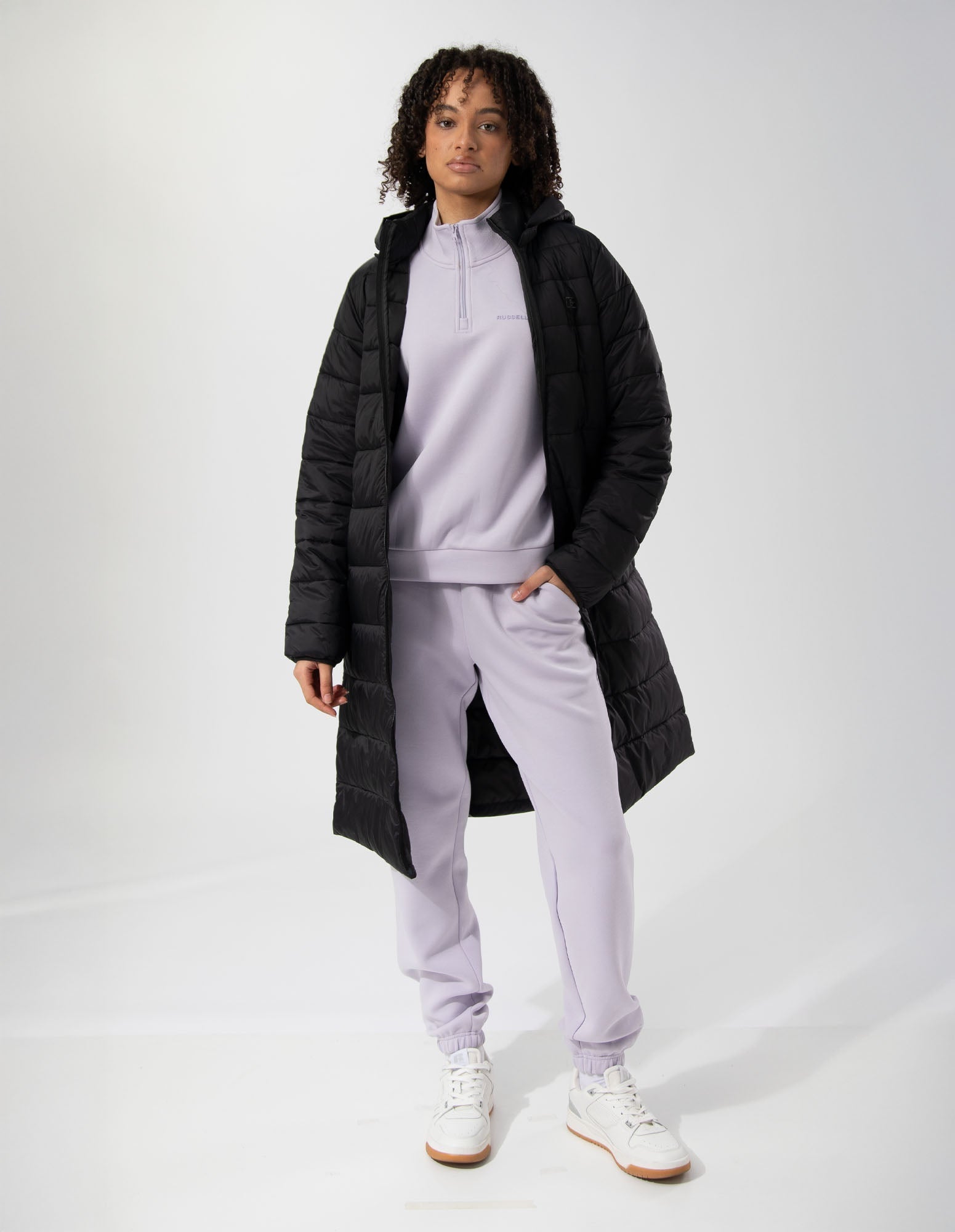 Womens Longline Black Puffer Jacket