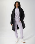 Womens Longline Black Puffer Jacket