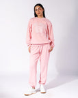 Women's R Logo French Terry Oversized Tee - Quartz Pink