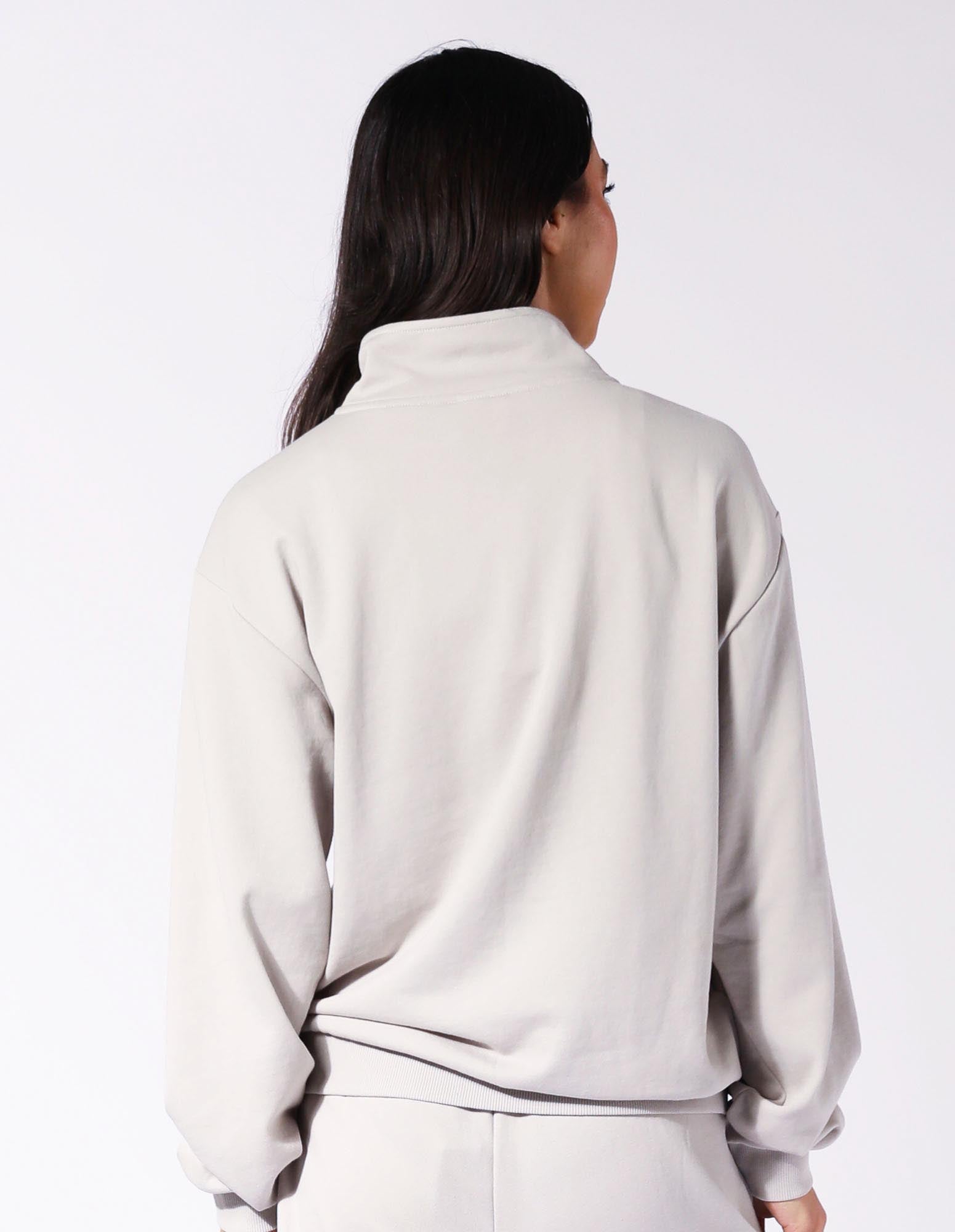 Russell Athletic Australia Women's R Logo Terry Quarter Zip - Antarctica White True Since 1902