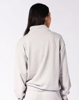 Russell Athletic Australia Women's R Logo Terry Quarter Zip - Antarctica White True Since 1902