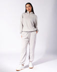 Russell Athletic Australia Women's R Logo Terry Quarter Zip - Antarctica White True Since 1902