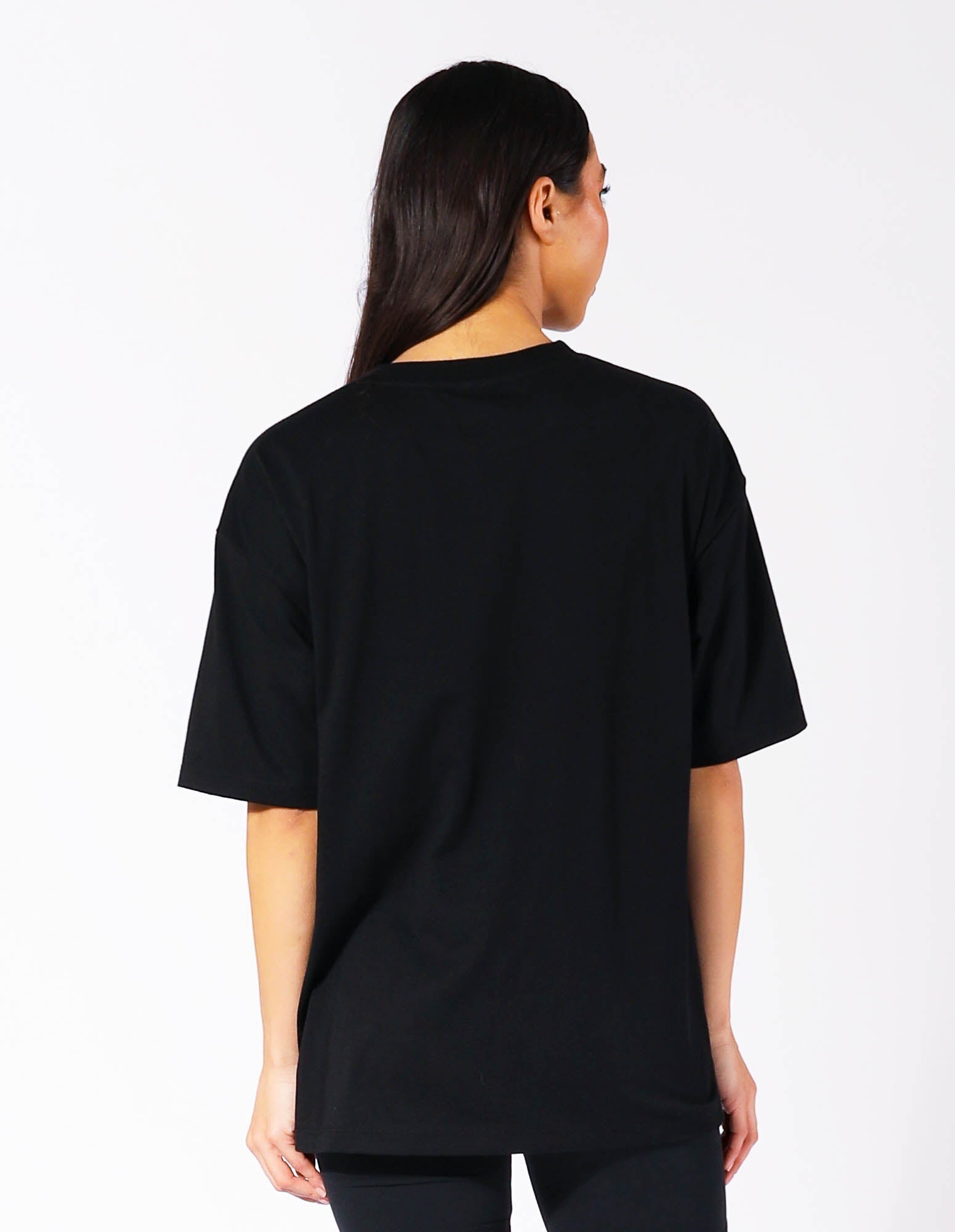 Russell Athletic Australia Women's Oversized Tonal Logo Black Tee | Russell Athletic True Since 1902