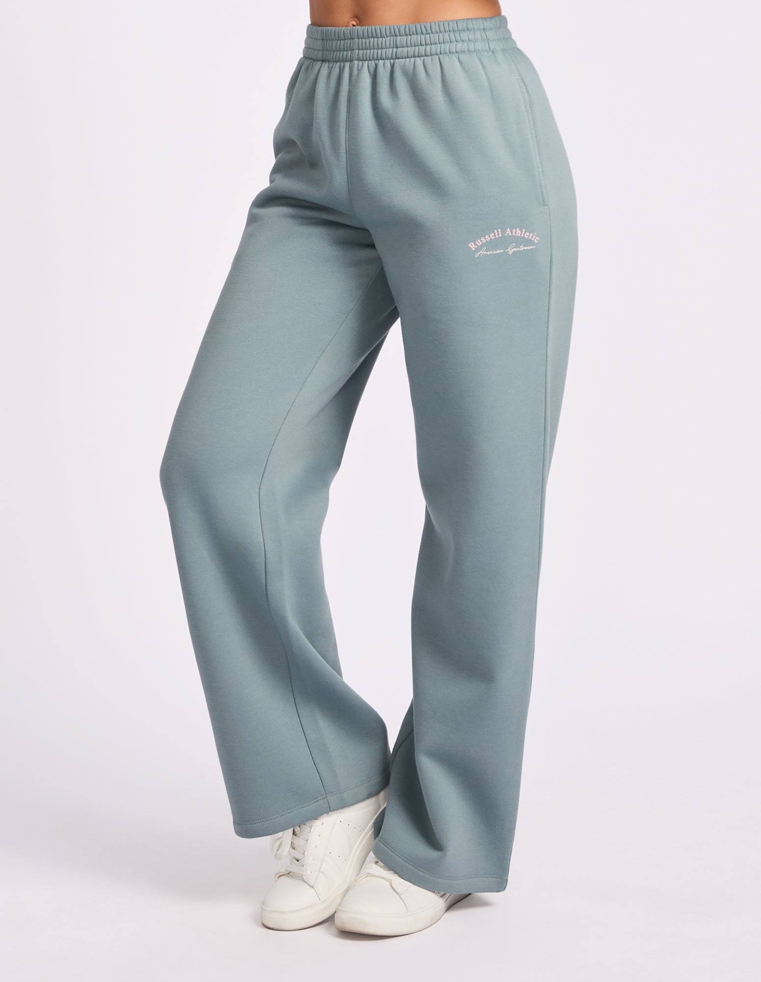 Wide Leg Womens Trackpants - Foam Green