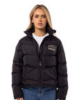 Russell Athletic Australia Women's Arch Logo Puffer Jacket - Black True Since 1902