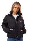 Russell Athletic Australia Women's Arch Logo Puffer Jacket - Black True Since 1902