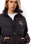 Russell Athletic Australia Women's Arch Logo Puffer Jacket - Black True Since 1902