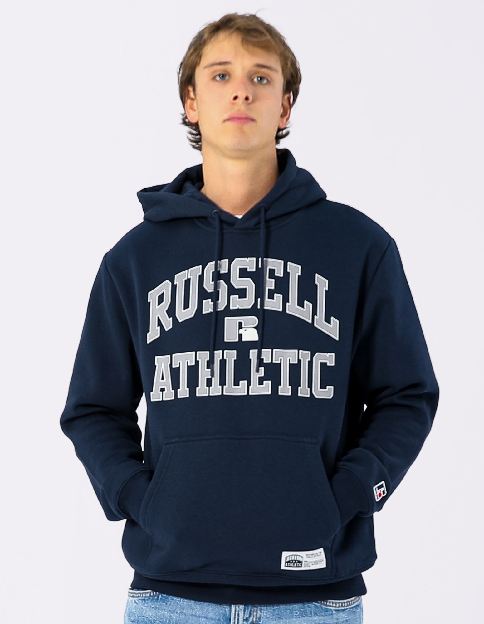 Mens Eagle Arch Two Tone Hoodie - Michigan Navy
