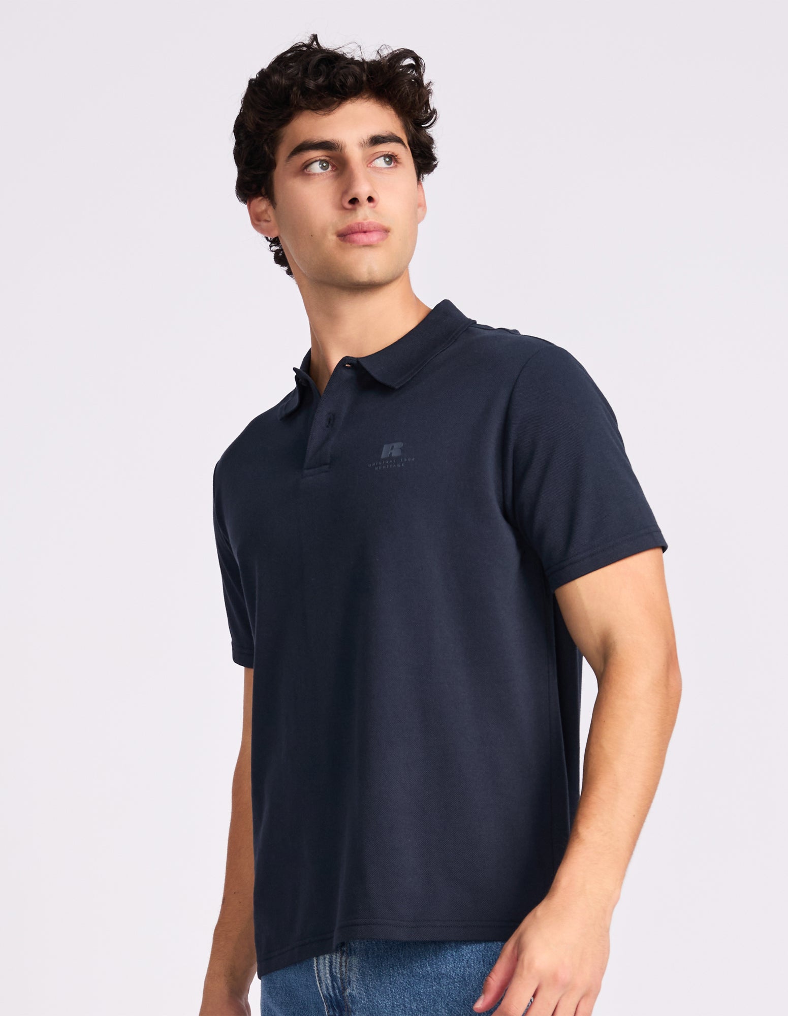 Brooklyn Pique Men's Polo - Michigan Navy