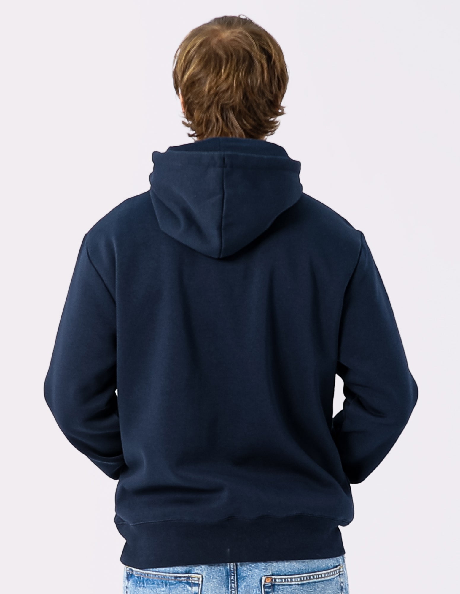 Mens Eagle Arch Two Tone Hoodie - Michigan Navy