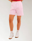 Womens Linear Rugby Short - Pink Tulle