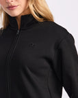 R Logo Trucker Zip Through Womens Jacket - Black