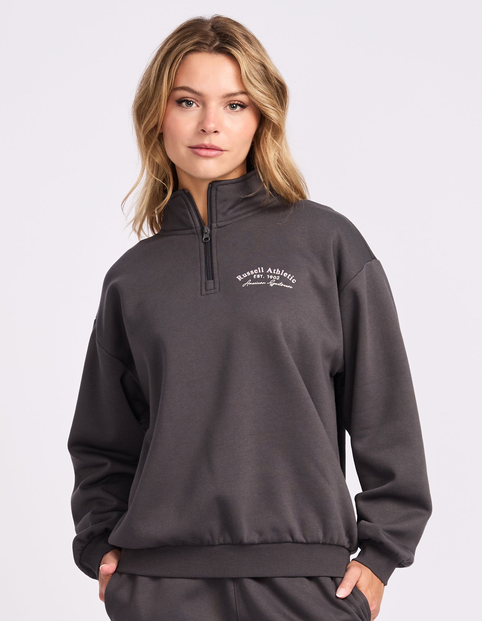Lexington Women's Quarter Zip Sweat - Dark Grey