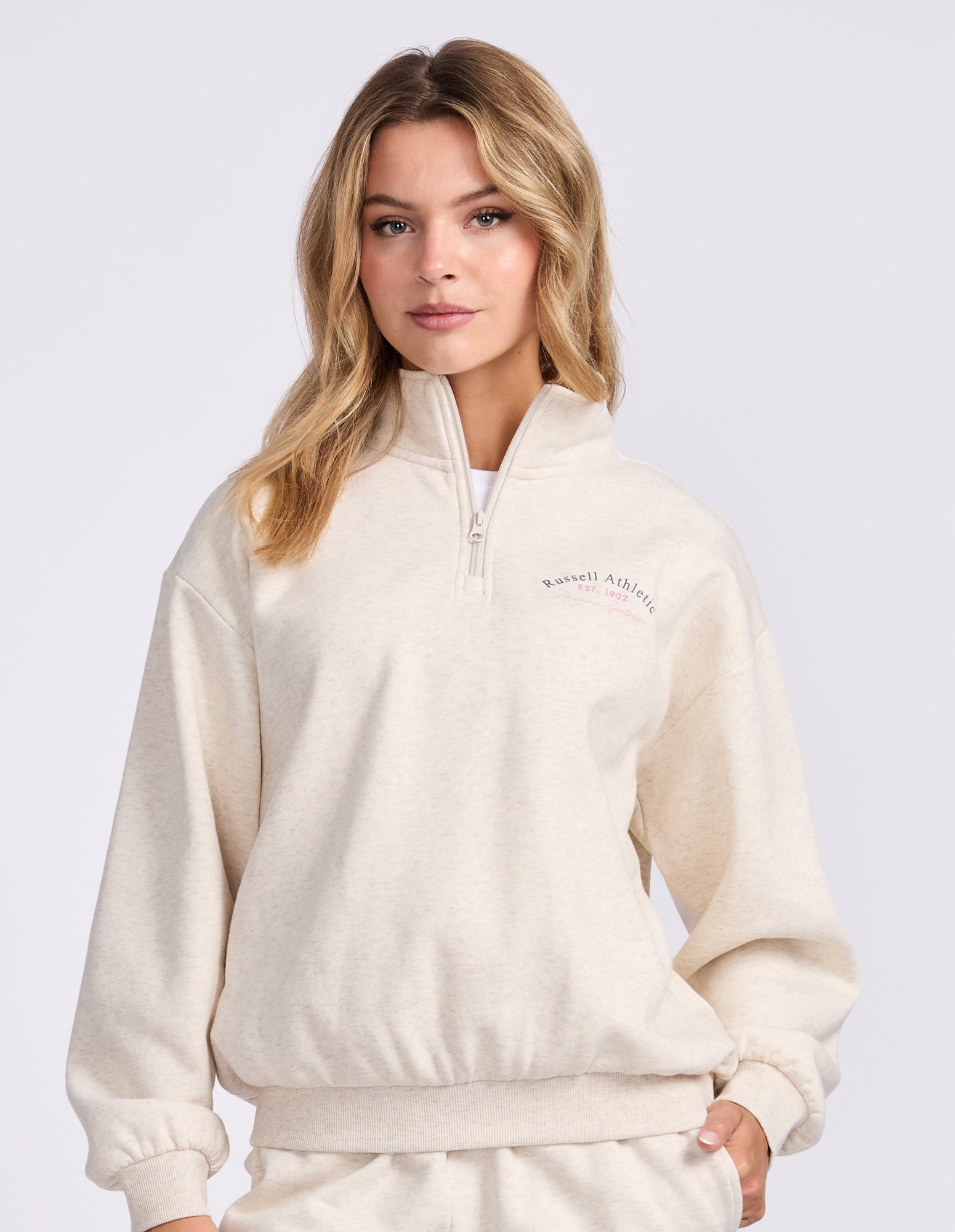 Lexington Women's Quarter Zip Sweat - Oat Marle