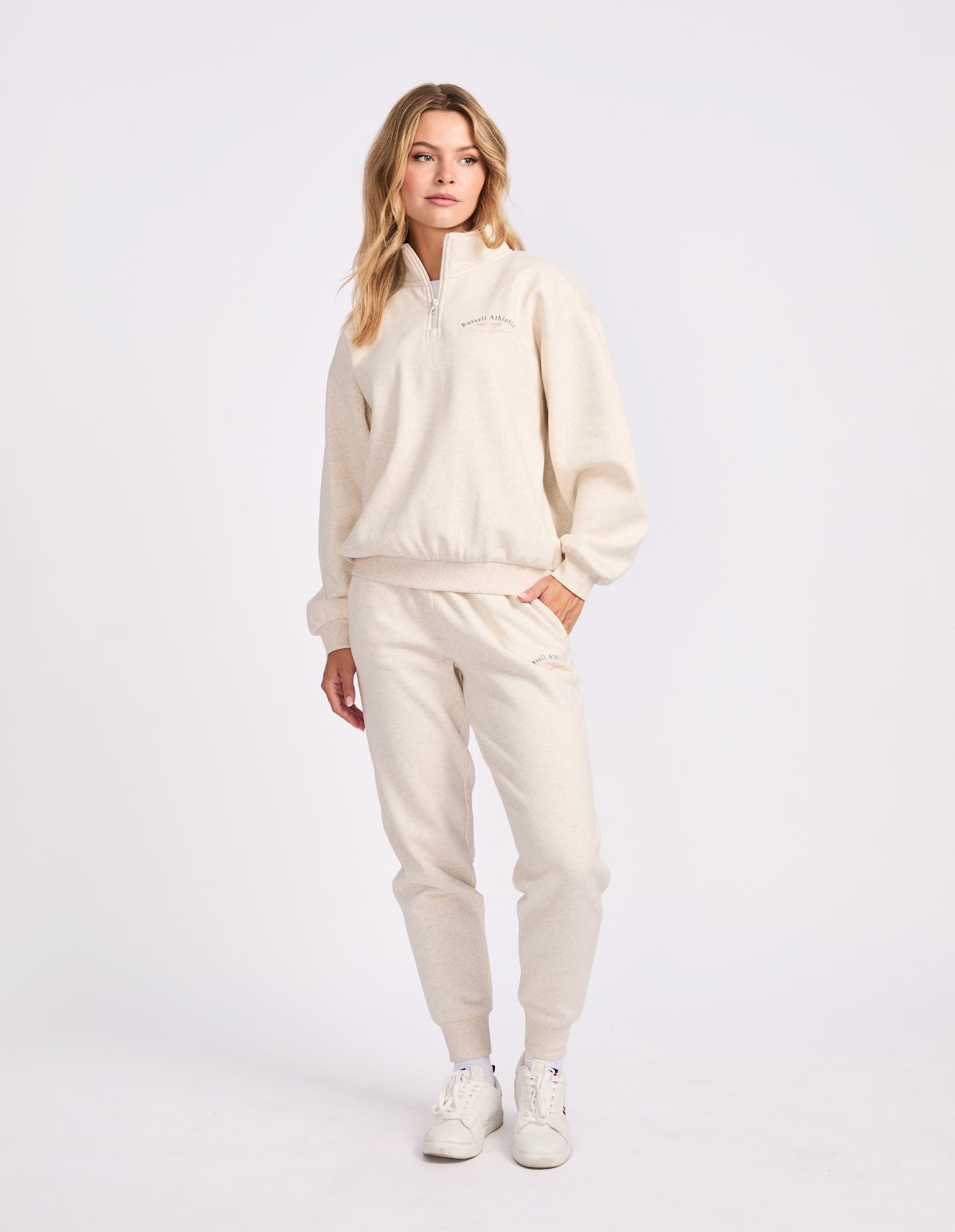 Lexington Women's Quarter Zip Sweat - Oat Marle