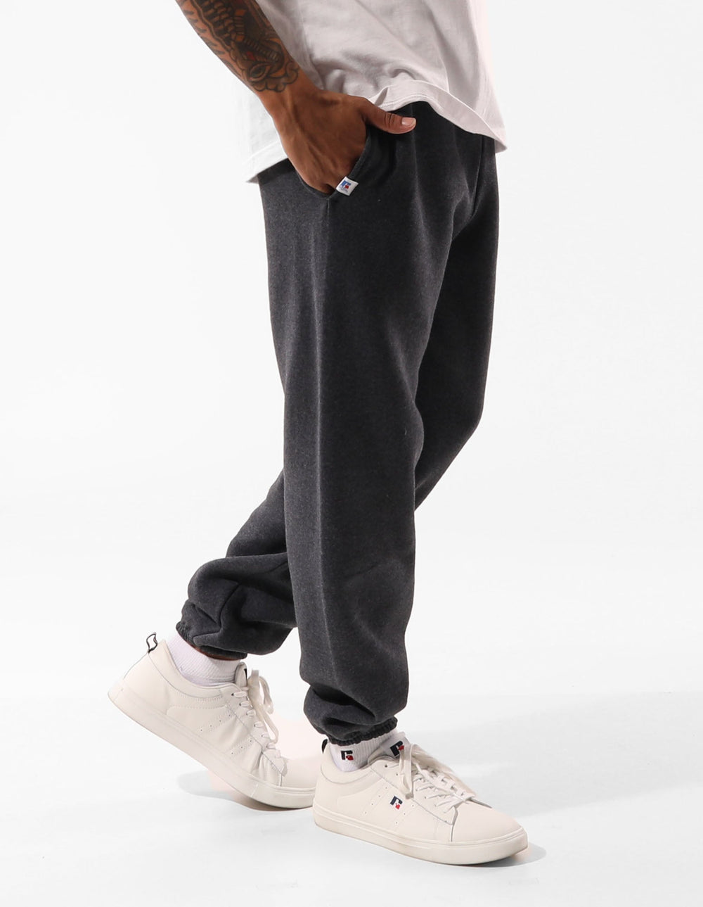 Russell Athletic Australia Unisex Dri-Power® Track Pants - Black Heather True Since 1902