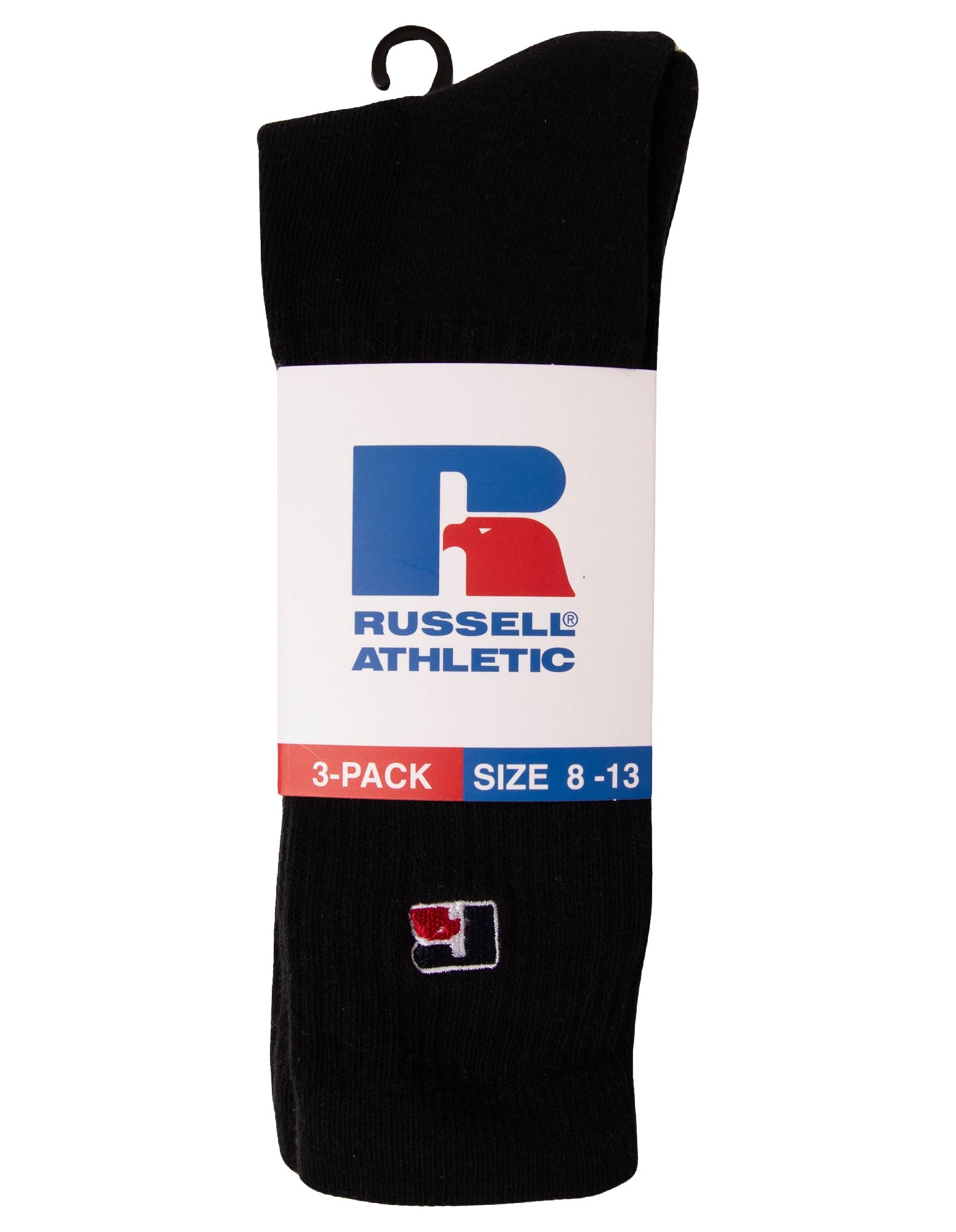Russell Athletic Australia Essential Crew 3 Pack Socks - Black True Since 1902
