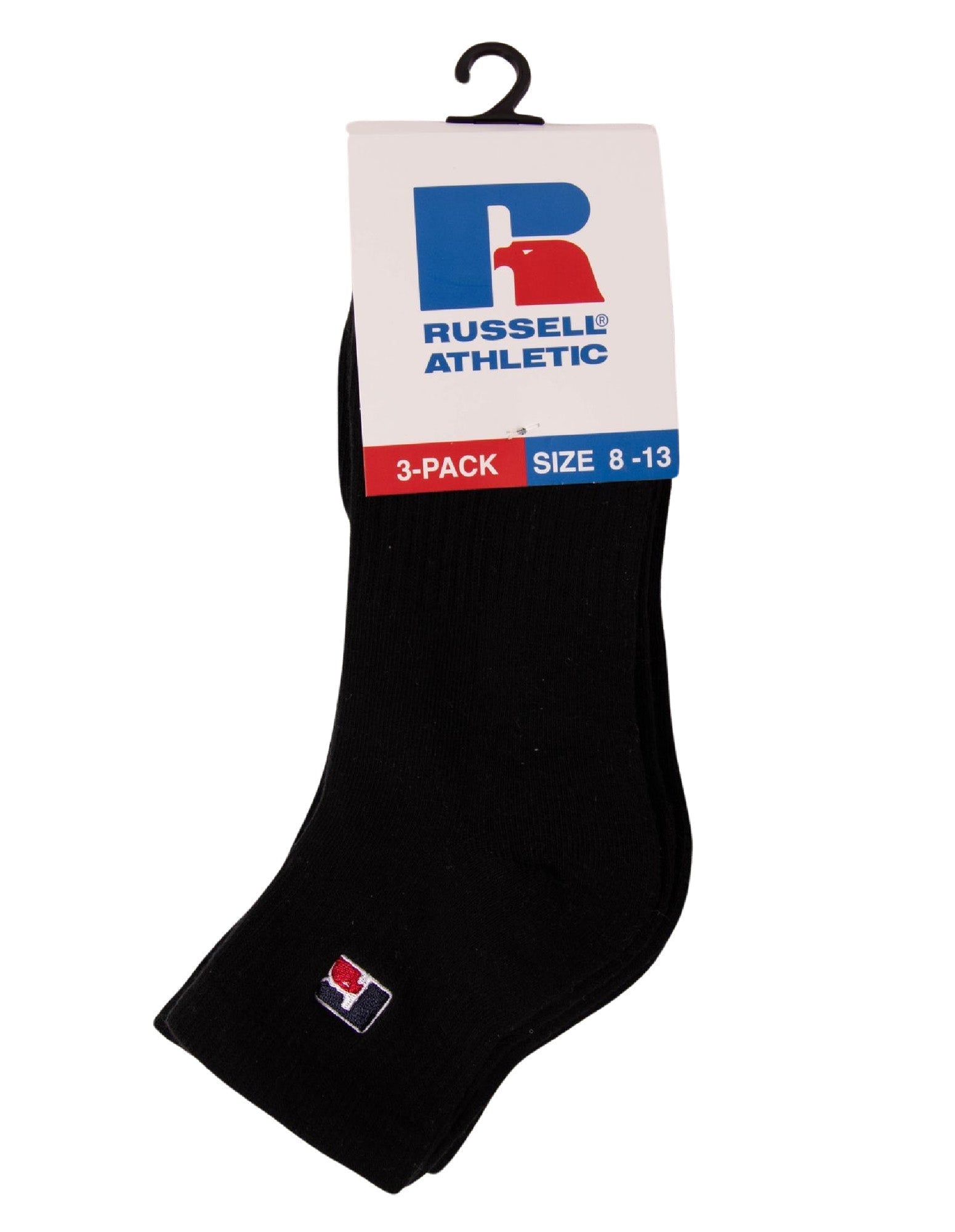 Russell Athletic Australia Essential Quarter Socks 3 Pack - Black True Since 1902