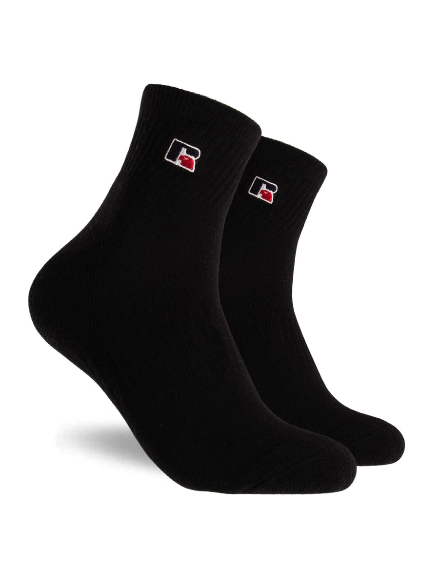 Russell Athletic Australia Essential Quarter Socks 3 Pack - Black True Since 1902