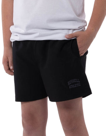 Russell Athletic Australia Kid's Core Unisex Youth Woven Short - Black True Since 1902