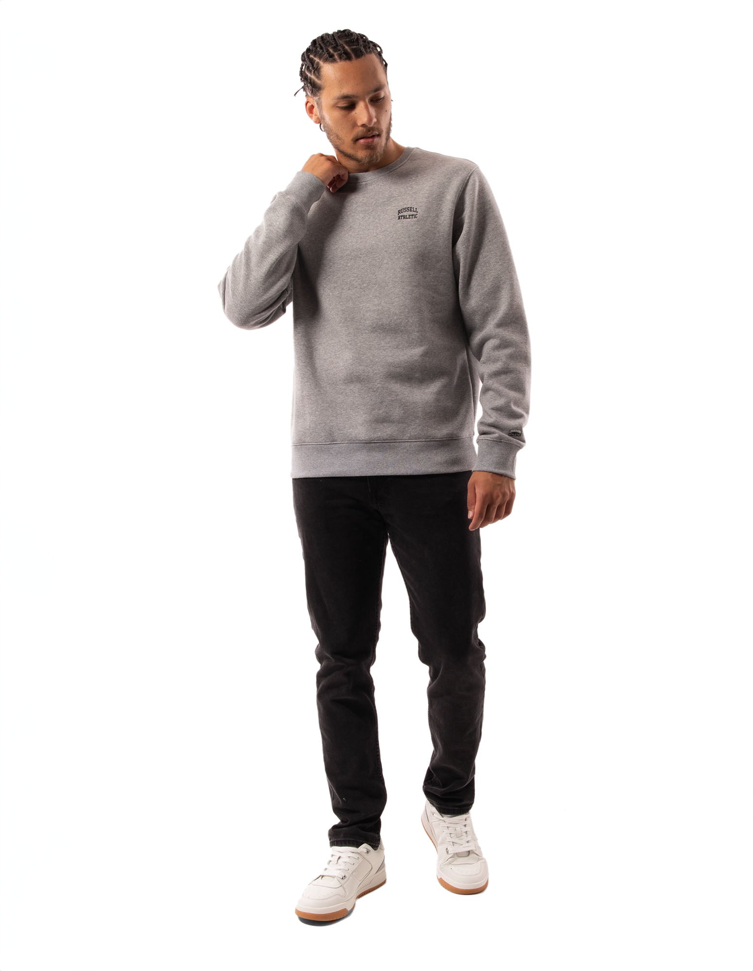 Russell Athletic Australia Men's Originals Small Arch Crew - Grey Marle True Since 1902
