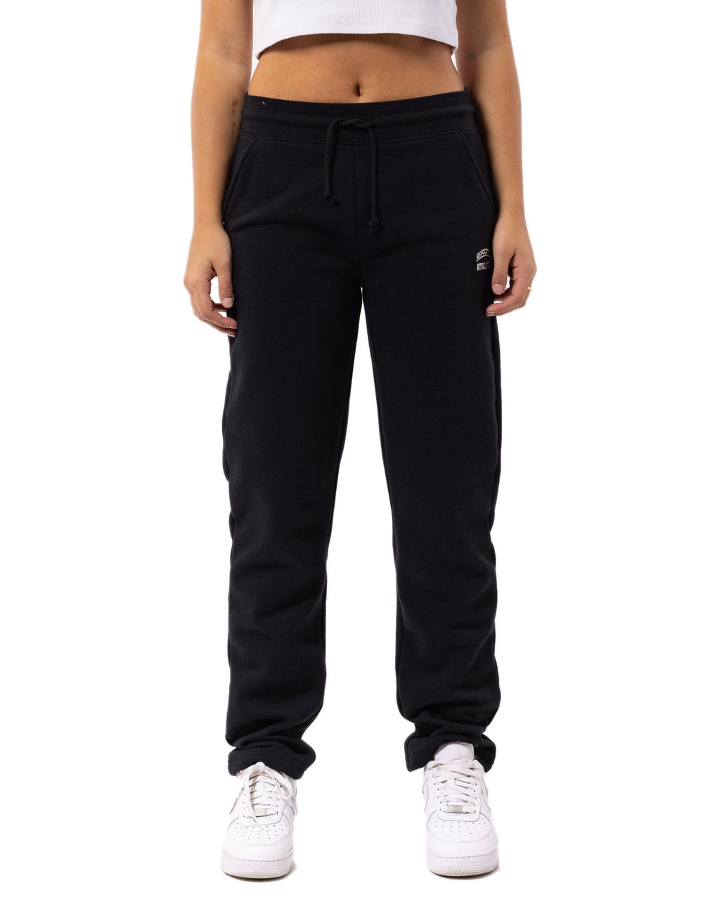 Russell Athletic Australia Women's Originals Small Arch Open Leg Track Pant - Black True Since 1902