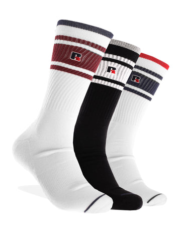 Russell Athletic Australia Atlanta Fashion Crew Socks 3 Pack - Assorted True Since 1902