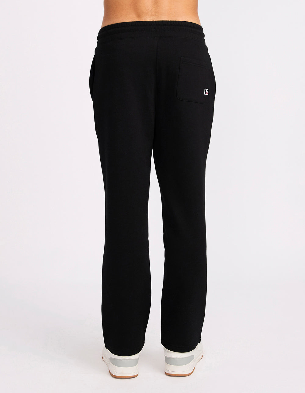 R Logo Straight Leg Men's Track Pants - Black