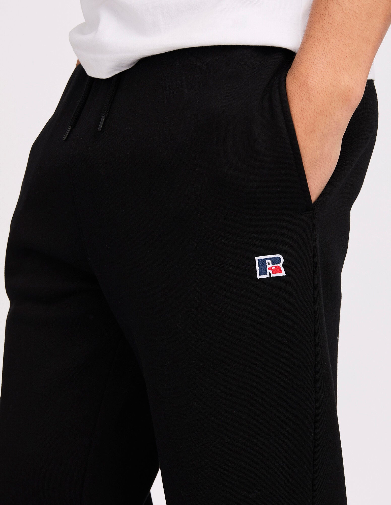 R Logo Straight Leg Men's Track Pants - Black