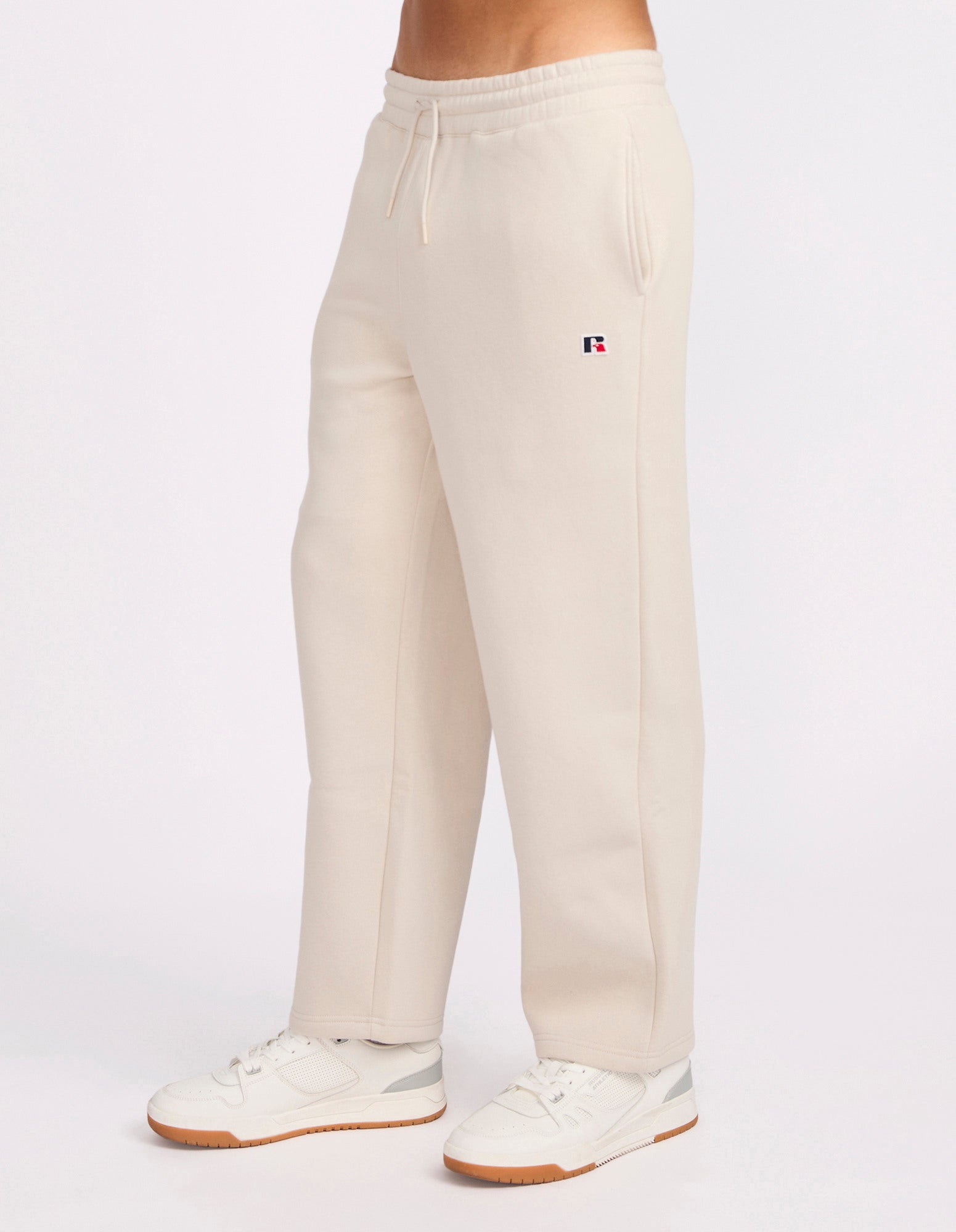 R Logo Straight Leg Mens Track Pants - Stone