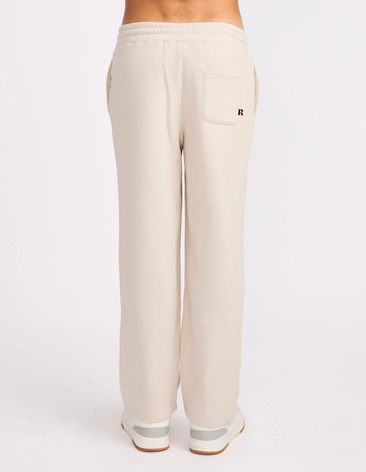 R Logo Straight Leg Mens Track Pants - Stone