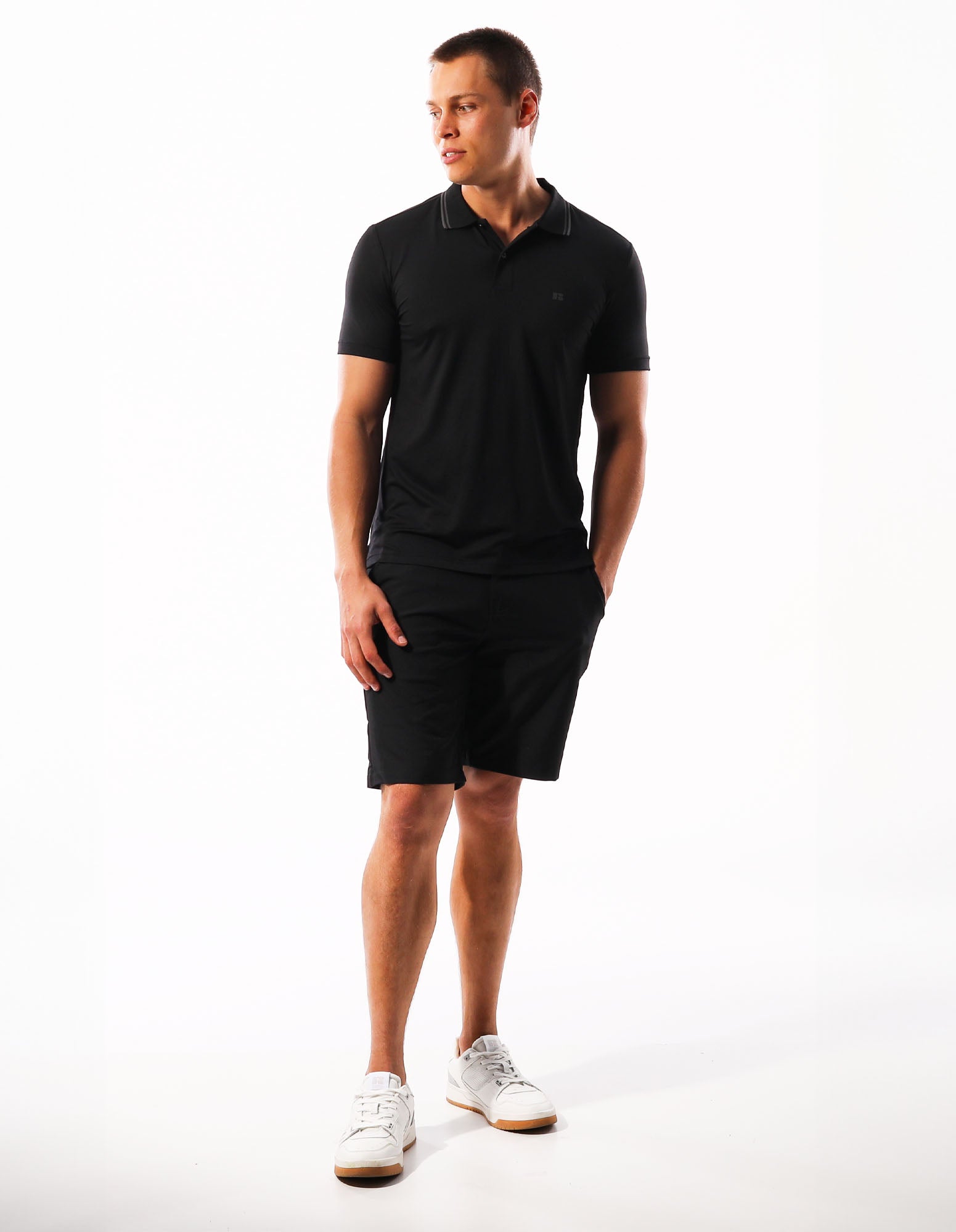 Russell Athletic Australia Men's Active Stretch Chino Short - Black True Since 1902