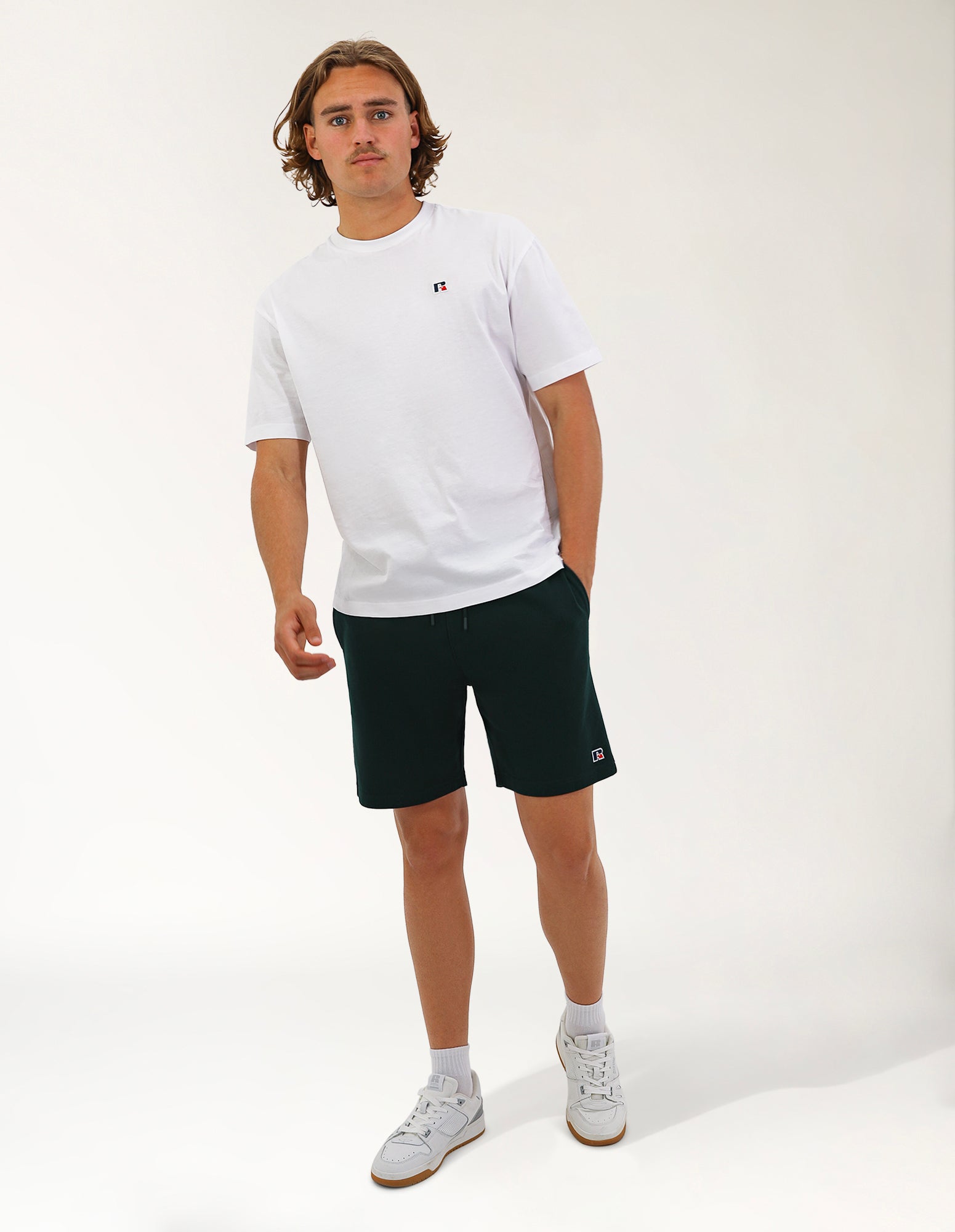 R Logo Men's Terry Trackshort - Dark Forest