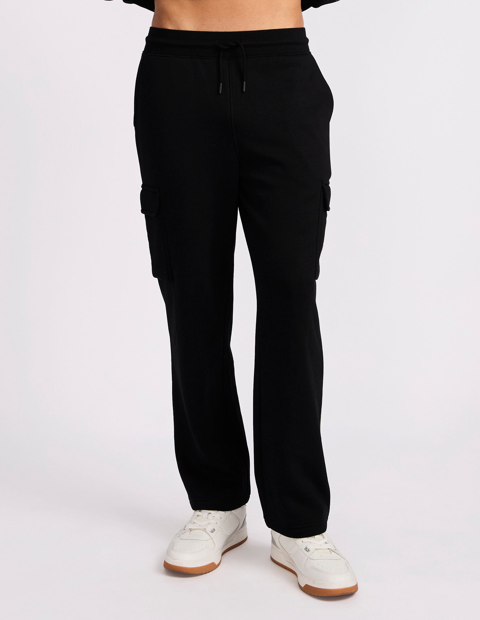 Brooklyn Men's Open Leg Cargo Trackpant - Black