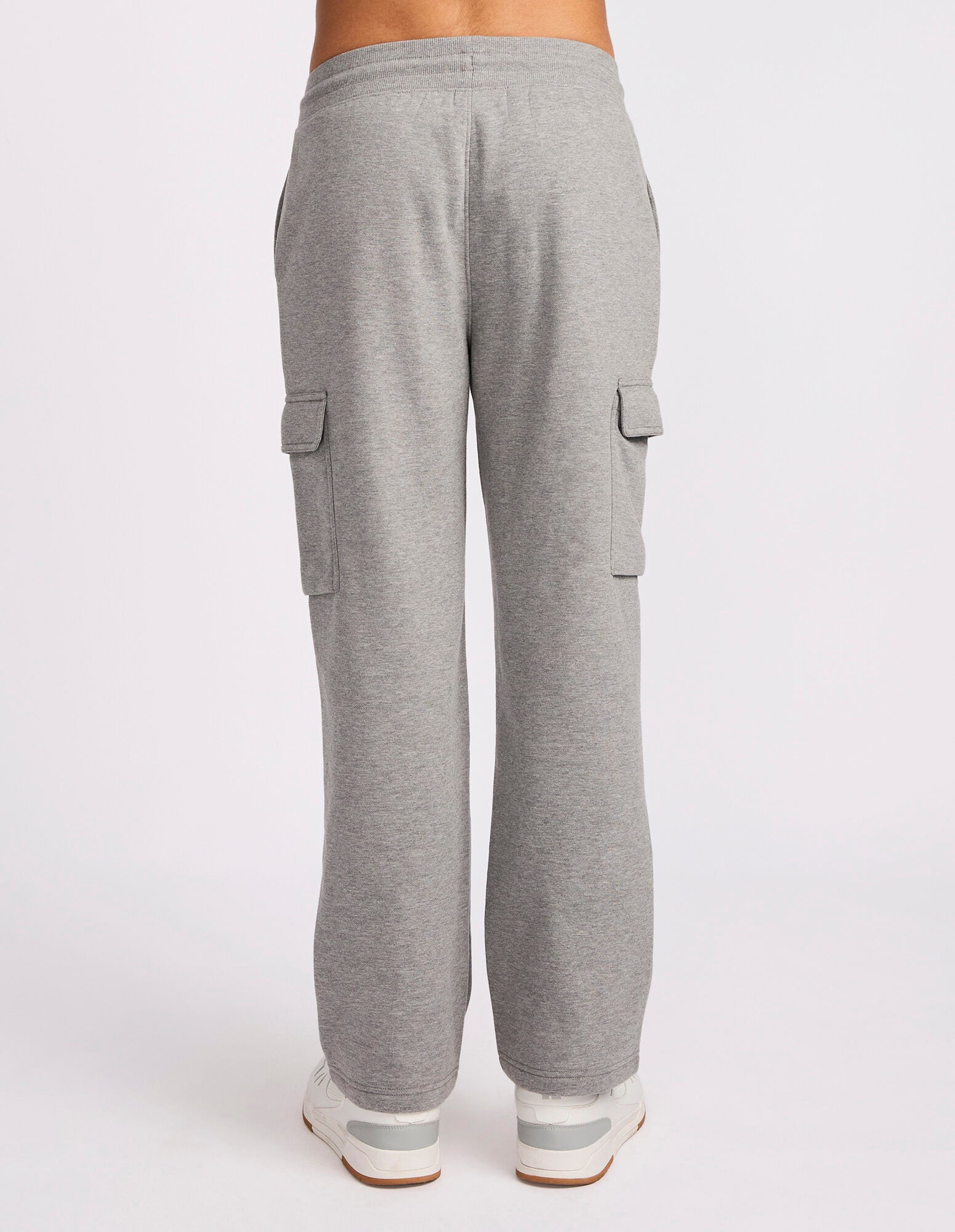 Brooklyn Men's Open Leg Cargo Trackpant - Mid Grey Marle