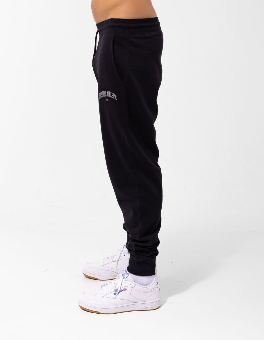Russell Athletic Australia Men's Originals Big Arch Unbrushed Cuffed Track Pants - Black True Since 1902